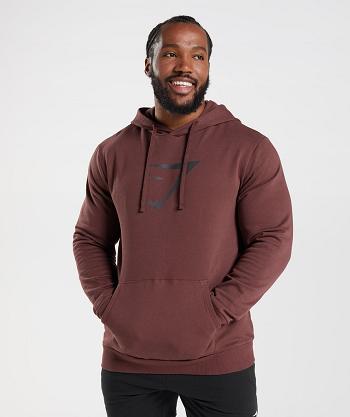 Bluzy Z Kapturem Męskie Gymshark Sharkhead Infill Różowe Brązowe | PL 3573BEX